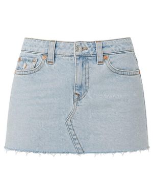 TRUE RELIGION "Sadie" Minirock Für Damen, Denim (Leuchtend/Gewaschen) - Blau