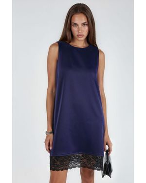 Hiccup Satinsommerkleid Mit Spitze_Detail - Blau