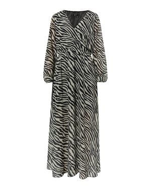 faina Kleid Mit Zebra-Print Damen Weiss Schwarz - Grau