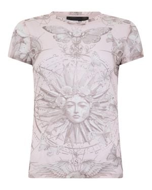 Philipp Plein Tulle Sexy Pure Fit T-Shirt Butterfly Tattoo - Mehrfarbig