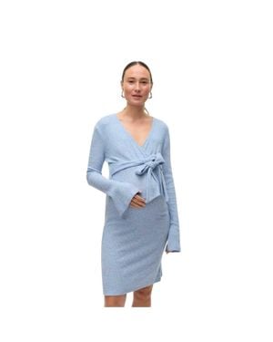 Mama.licious "Mlaniset" Wickelkleid Für Damen, Umstandskleidung, Langärmlig (Kopenblau)