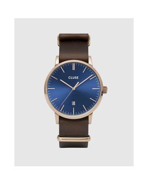 Cluse Braune Lederdressuhr - Blau