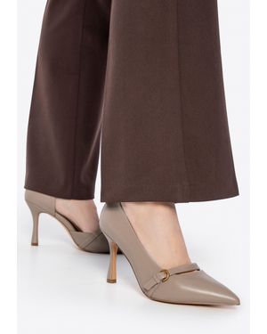 Wittchen Damen-Pumps Aus Leder Mit Riemen, Naturleder - Braun