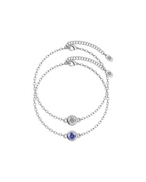 Myc Paris Geburtsstein-Armbänder – Kristall Und Lila - Mettallic