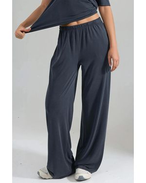 Busem Elastische Bund Gerade Geschnittene Modal-Hose - Blau
