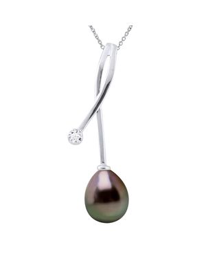 Ateliers Saint Germain Halskette Schmuck Diamanten 0,02 Ct Weißgold - Schwarz
