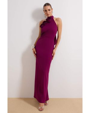 Trendyol Mi̇Lla Damen Lila Einfarbig Maxi Ärmellos Abschluss Ball Gerade Abend & Ball Kleid