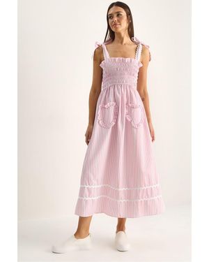 Bianco Lucci Midi-Kleid - Pink