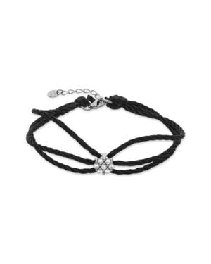 Luxenter 925 Sterling Und Rhodium Plattiert Brillant Zirkonia Armband - Schwarz
