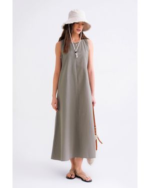 MixRay Lässiges Maxikleid Mit Taschen - Grün