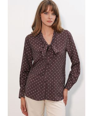 Bigdart Punkte-Popeline-Bluse - Lila