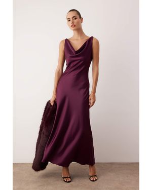 Trendyol Mi̇Lla Damen Einfarbig Maxi Ärmellos Elegant/Abend A-Linie Kleider - Lila