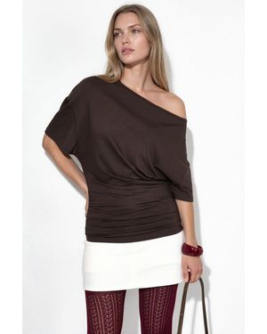 Busem Boot-Hals Jersey-Bluse - Schwarz