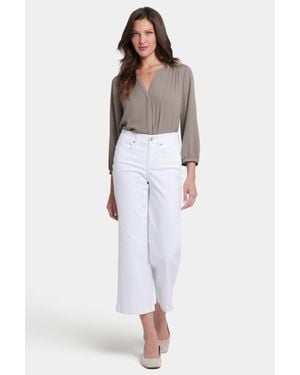 NYDJ Waist-Match Teresa Weite Beinform Knöchellange Jeans - Weiß