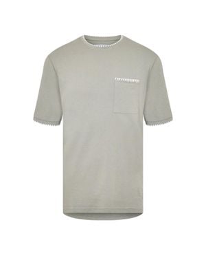 Threadbare "Perth" T-Shirt Für Herren, Jerseyware (Salbei/Ecru) - Grau