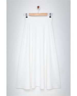 Trendyol Modest Damen Einfarbig Maxi Ausgestellt Rock A-Linie Modest Röcke - Weiß