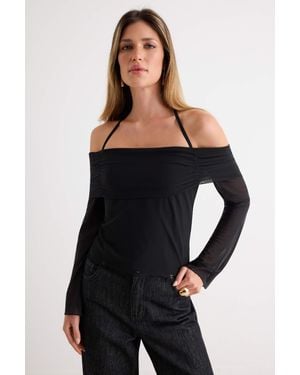 Trendyol Mi̇Lla Damen Einfarbig Lang Regular Fit Blusen - Schwarz