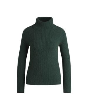 BOSS Pullover Für Damen, Rippenstrick, Regulär, Raglanärmel - Grün