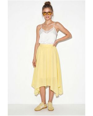 Bianco Lucci Hochwaisted A-Linien Midi-Rock - Mettallic