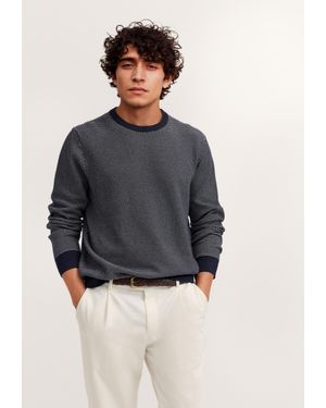 Bugatti Herren Pullover Rundhals Aus Reiner Baumwolle - Grau