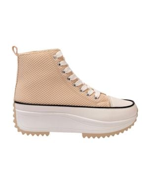 Firetrap High Top Turnschuhe Für Damen, Plattform-Absatz - Natur