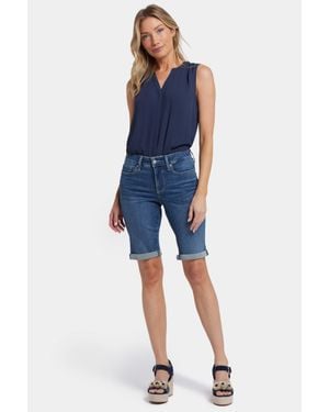 NYDJ Briella 11 Zoll Denim-Shorts Mit Umgeschlagenen Säumen - Blau