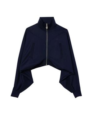 Lacoste Kurzes Sweatshirt Für Damen, Durchgehender Reißverschluss - Blau