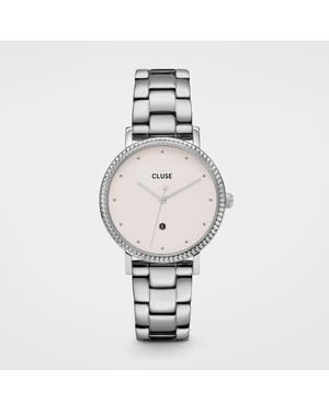 Cluse Silberne Edelstahl-Armbanduhr - Mettallic