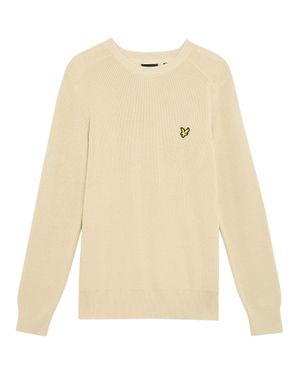Lyle & Scott Pullover Für Herren, Gerippt, Raglanärmel -Taupe) - Weiß