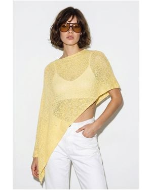 Bianco Lucci Damen Strick Cut-Out Strandüberwurf - Gelb