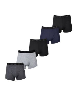 GIORGIO Boxershorts Für Herren, Baumwollmischung (5Er-Pack) (Kernschwarz) - Blau