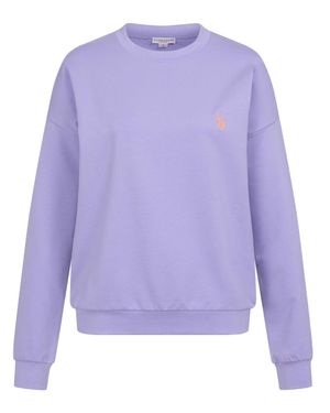 U.S. POLO ASSN. Damen Sweatshirt Pullover Aus Baumwoll-Stretch - Lila