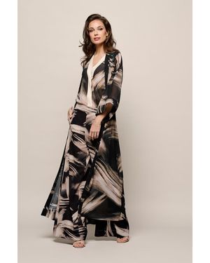 Mart Visser Isla-Print-Kaftan Schwarz/Cremeweiß - Mehrfarbig