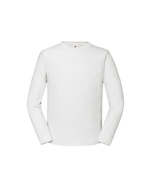 Fruit Of The Loom "Iconic 190" T-Shirt Für Herren/Damen Langärmlig - Weiß