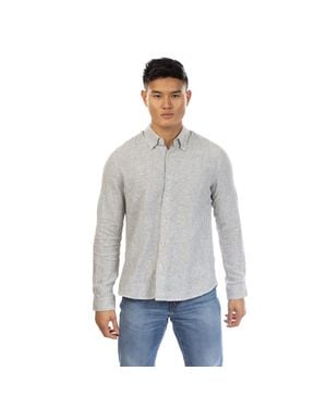 Peter Werth "Rascoe" Button-Down-Hemd Für Herren, Mit Kragen, Langärmlig /Weiß) - Grau
