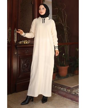 Turkishsouq Knopf Detailed Strick Kleid - Schwarz