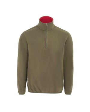 Donnay Fleecejacke Für Herren, Mit Kurzem Reißverschluss - Grün