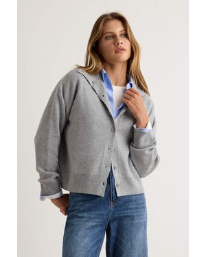 Trendyol Mi̇Lla Damen Einfarbig 3/4-Arm Locker Cardigans - Grau