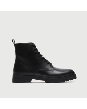 Walk London Callum Lace Boot - Black