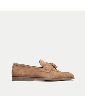 Walk London Angelo Tassel Loafer - Brown