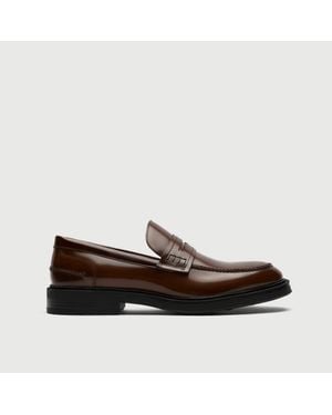 Walk London Parsons Saddle Loafer - Brown
