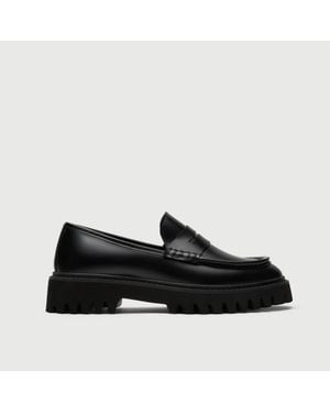 Walk London Hopper Saddle Loafer - Black