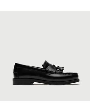 Walk London Dalston Fringe Tassel Loafer - Black