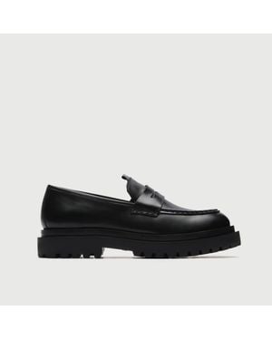 Walk London Sully Saddle Loafer - Black