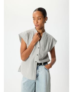 Whistles Seersucker Stripe Shirt - White
