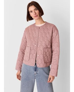 Whistles Maya Cotton Quilted Jacket - Red