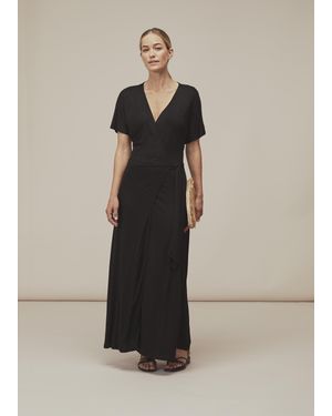 Whistles Jersey Wrap Midi Dress - Natural