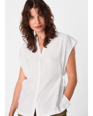 Whistles Button Down Tie Side Shirt - White