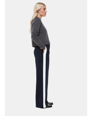Whistles Petite Crepe Side Stripe Trouser - Blue