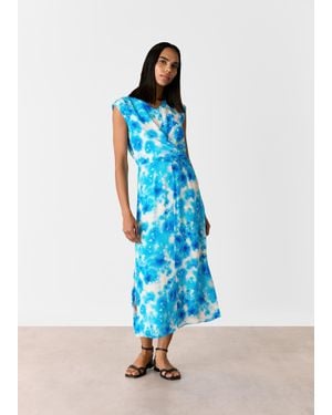 Whistles Sprayed Flowers Daina Dress - Blue